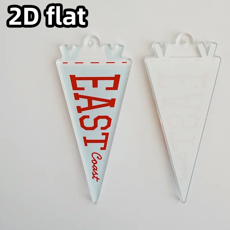 Personalized Custom Text Mini Pennant Flag Keychain