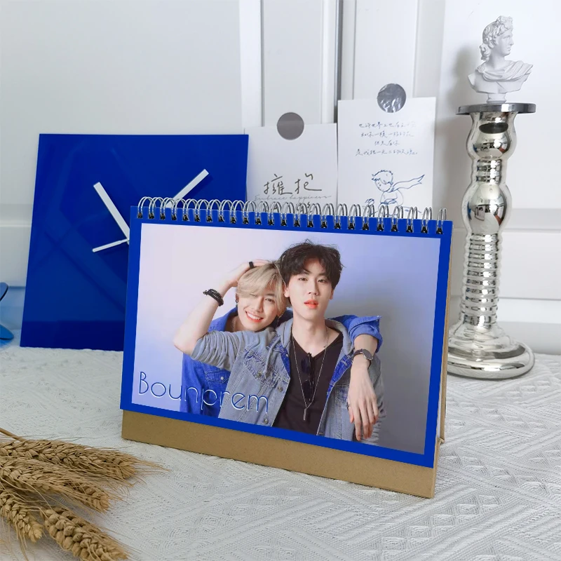 

Thailand Stars Drama Bounprem CP Calendar Desk Standing Calendar Drama Between Us Hemp Rope Drama Simple Planner Decoration