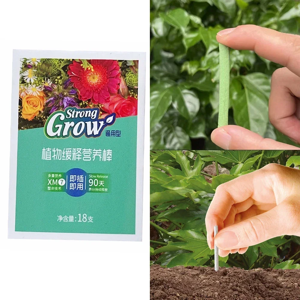 18PCS/Box Plant Food Fertilizer Stick Slow Release Stick Nutrient For Houseplants Flower Potted Plants Garden Supplies