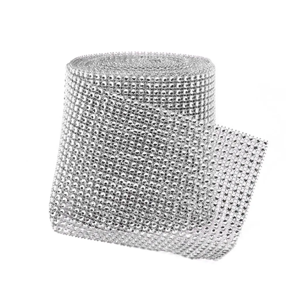 2022 New 24 Rows/Set Rhinestone Mesh Ribbon Cake Roll Wrap Fashionable Wedding Dress Party Luxury Wrap Decoration Fast Delivery