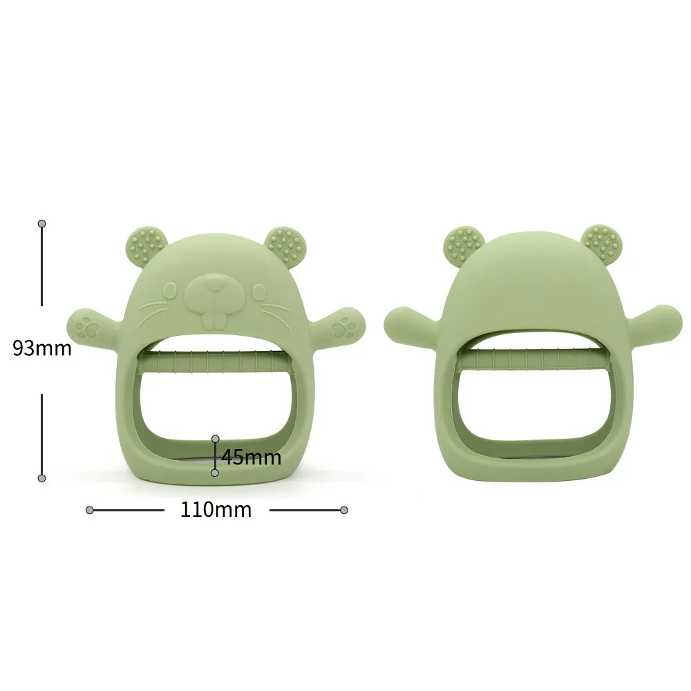 1 st Bijtring Speelgoed Voor Baby Armband BPA Gratis Leuke Cartoon Dier Siliconen Ring Tandjes Handschoen Voor Baby Accessoires Pasgeboren Speelgoed