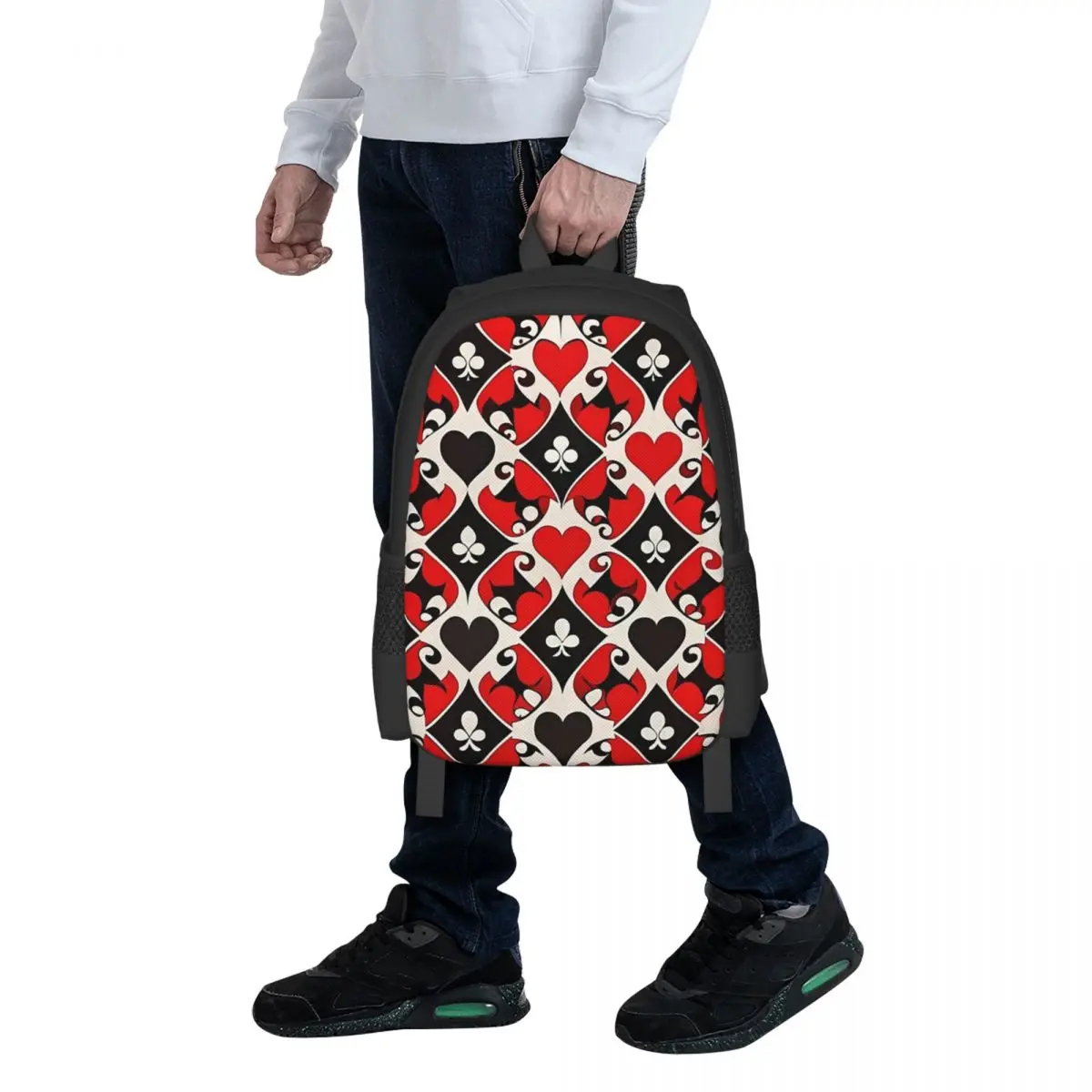 

Playing Cards Symbols Student Backpack School Bag Hiking Travel Daypack for Men Women Fashion Bookbag Shoulder Bags