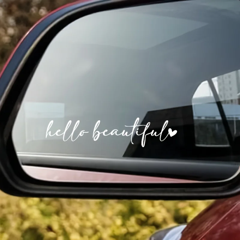 Beauty Quote Sticker Set 2PCS You Look Beautiful 2D Flat Vinyl Decal Car Mirror Makeup Mirror Cup Women Gift Decor