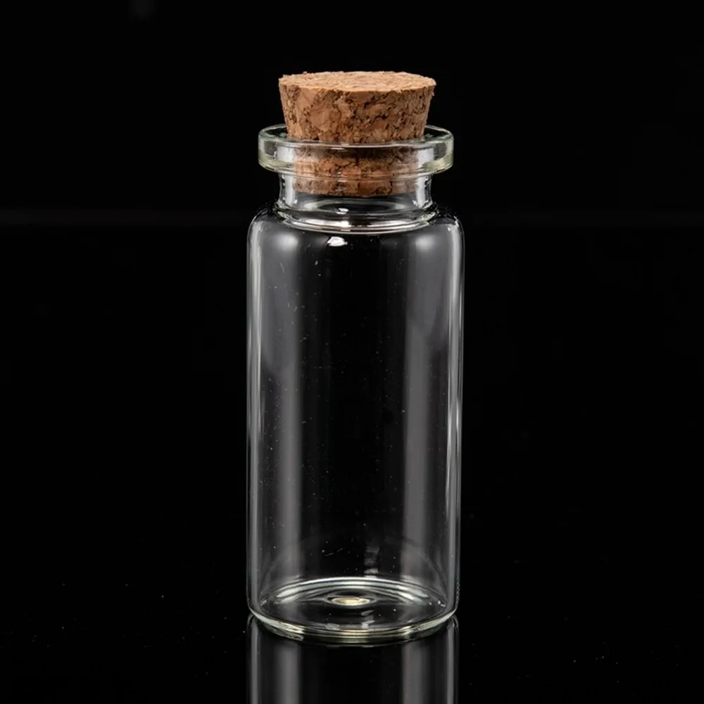 10 pcs 60ml Glass Test Tube with Cork Stopper Clear Flat Mini Glass Bottles Jars for Wedding Party Favors Spices Beads