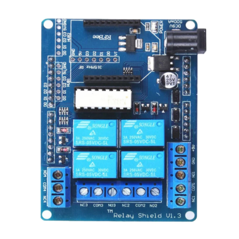 4 Way 5V Relay Expansion Board Relay Shield V1.3 for Arduino Support Xbee/Bluetooth Bee/Wireless Programming Module
