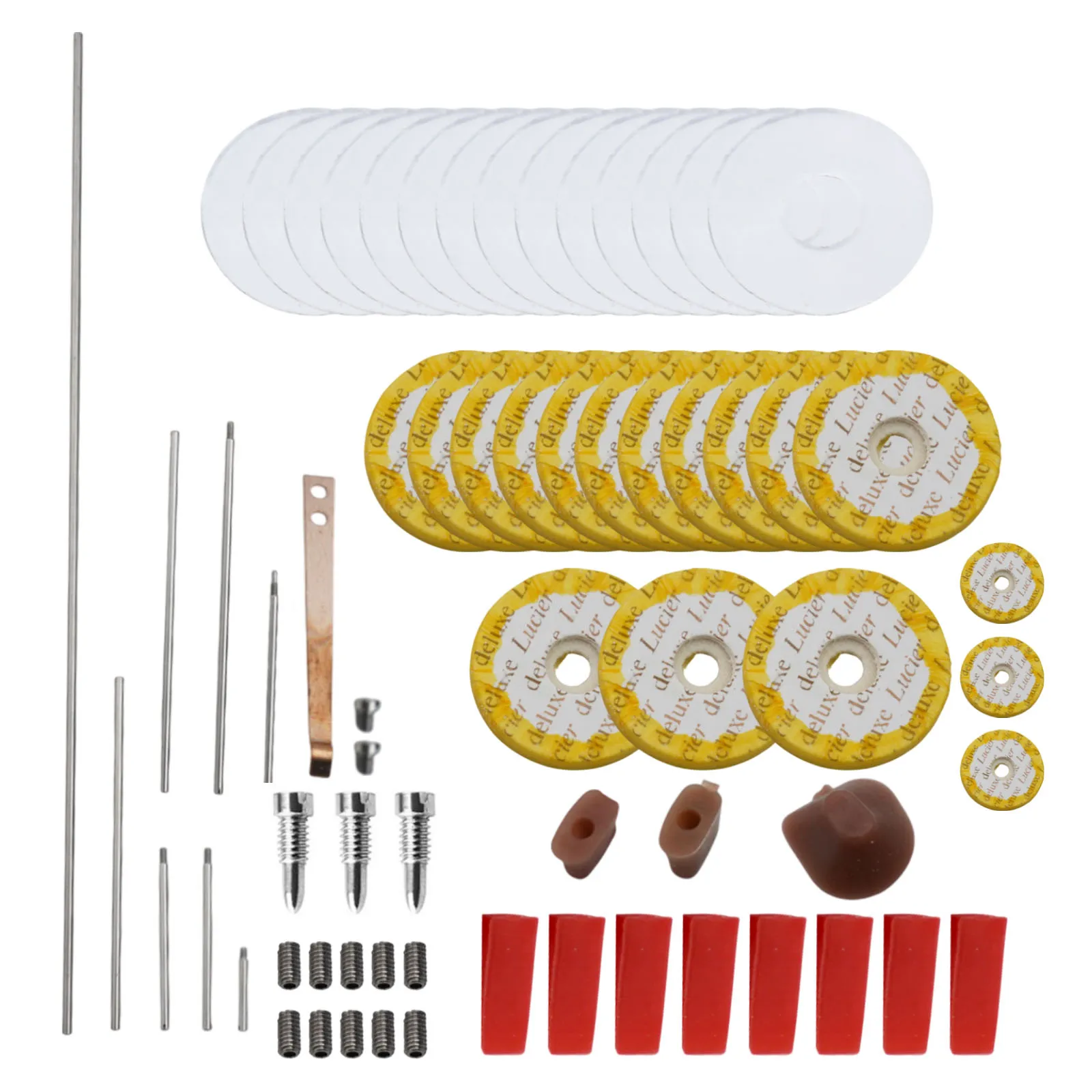 Flute Repair Parts and Tool Kit 70 Pieces with Open Hole Sound Pads Screws and Metal Components for Instrument Repair