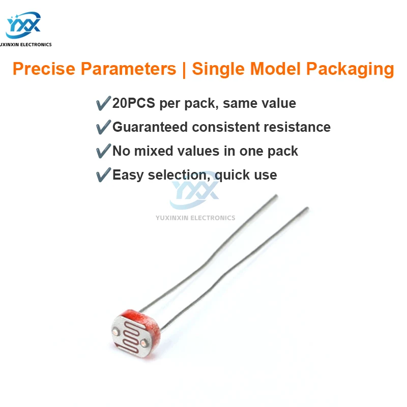 20 قطعة GL5506 5516 5528 5537 5539 5547 5549 LDR Photoresistor ضوء الاستشعار المقاومات DIY بها بنفسك إلكترونيات اردوينو مشاريع الاستشعار