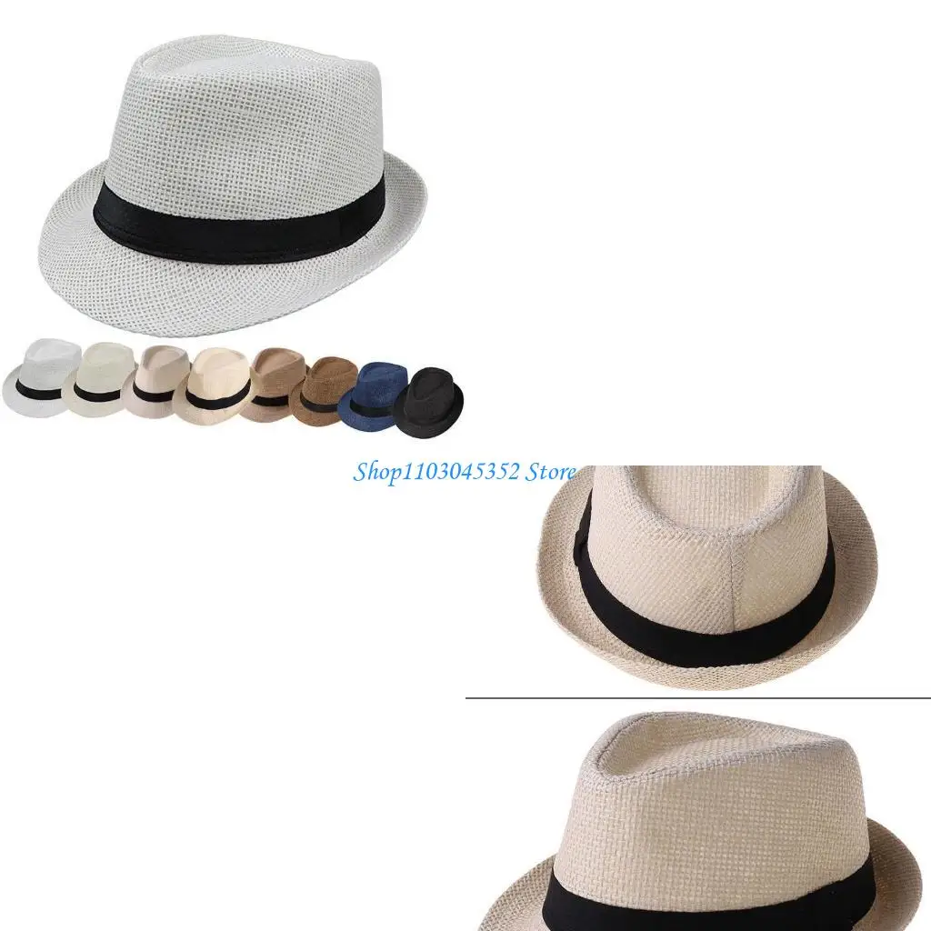 

Весенняя соломенная шляпа для мальчиков, британская шляпа для детей, пляжная кепка для детей от солнца