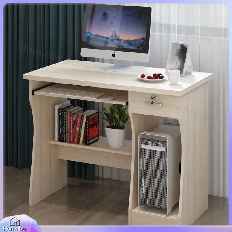 Small Computer Desk for Home Office Bedroom Simple Writing Table Student Study Desk Compact Workstation Modern Minimalist