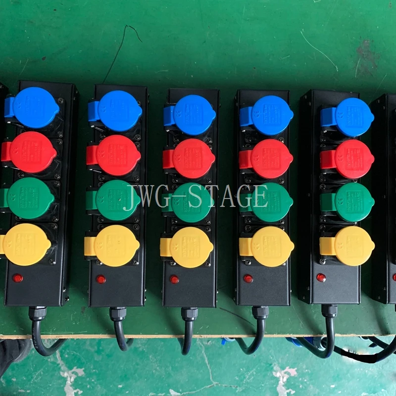 16A 1 to 4 Split Power Junction Box Lighting Power Box Stage Lights Audio Power Supply