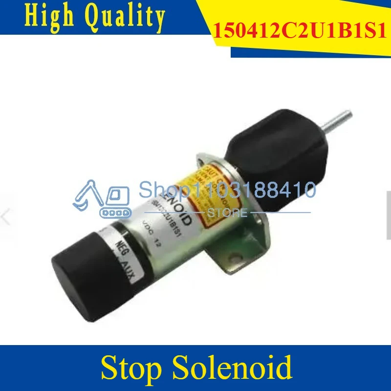 Stop Solenoid 12V 1504-12C2U1B1S1 150412C2U1B1S1 Compatible for Start Kubota DF-750 Choke Solenoid