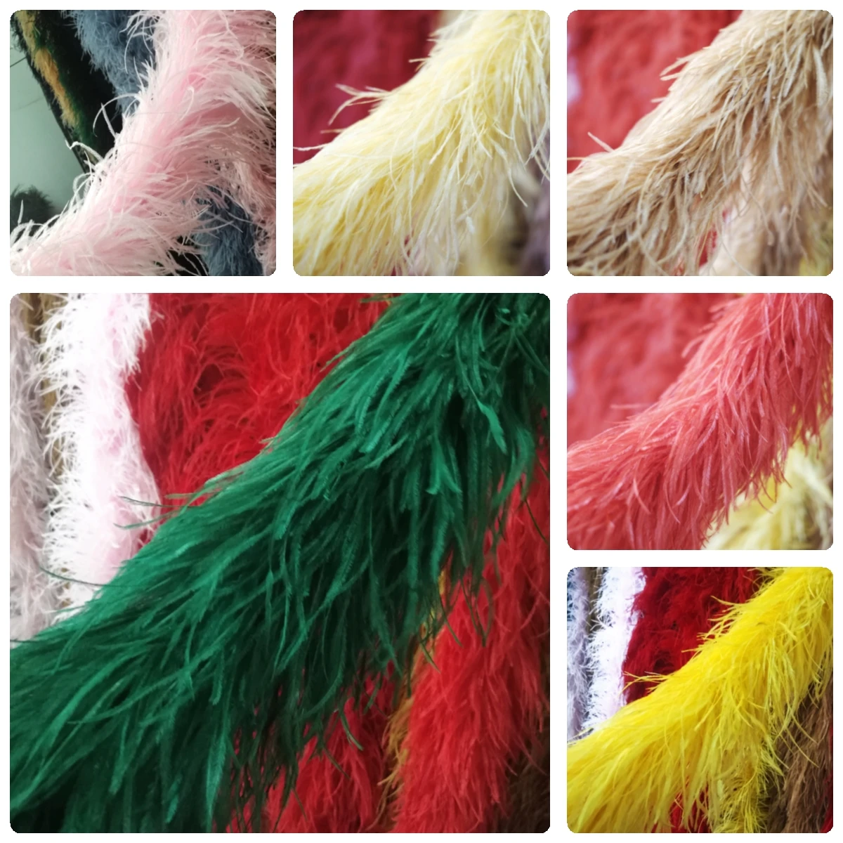 6-30Ply Ostrich Feather Boa Customized High Quality Ostrich Feathers Shawl for Clothing Sewing Pume Decoration Scarf Colorful