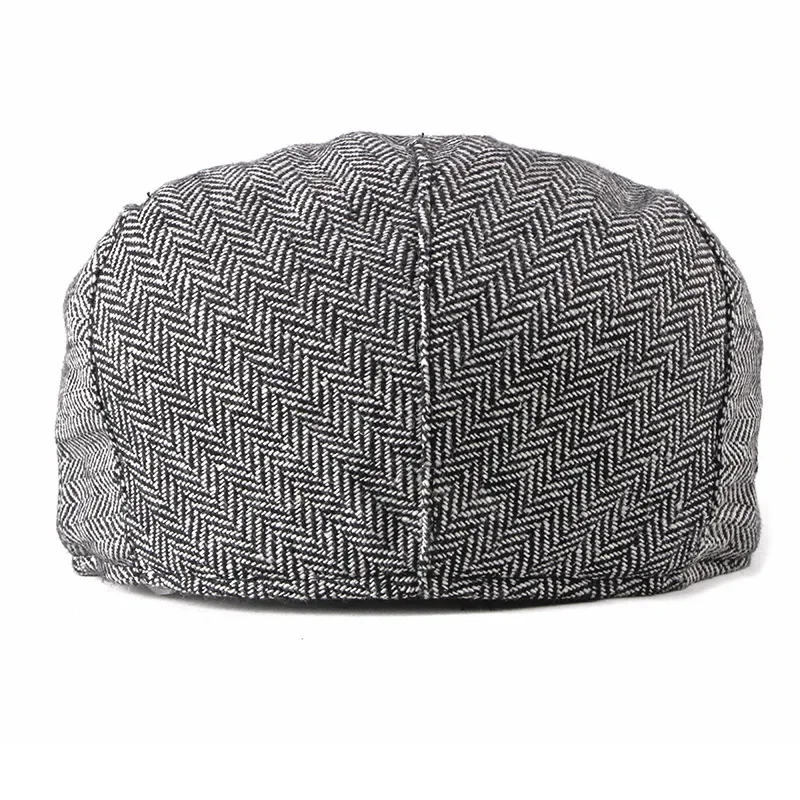 Men\'s Fashion Beret Caps High Quality Autumn Winter Wool Herringbone Flat Cap Classical Artist Painter Style Male Gorras
