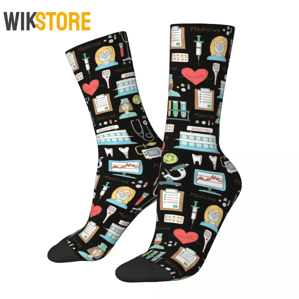 Funny Happy Cool Women Men Doctors Nursing Nurse Socks Sweat Absorbing Sports Socks Breathable Crazy Sock