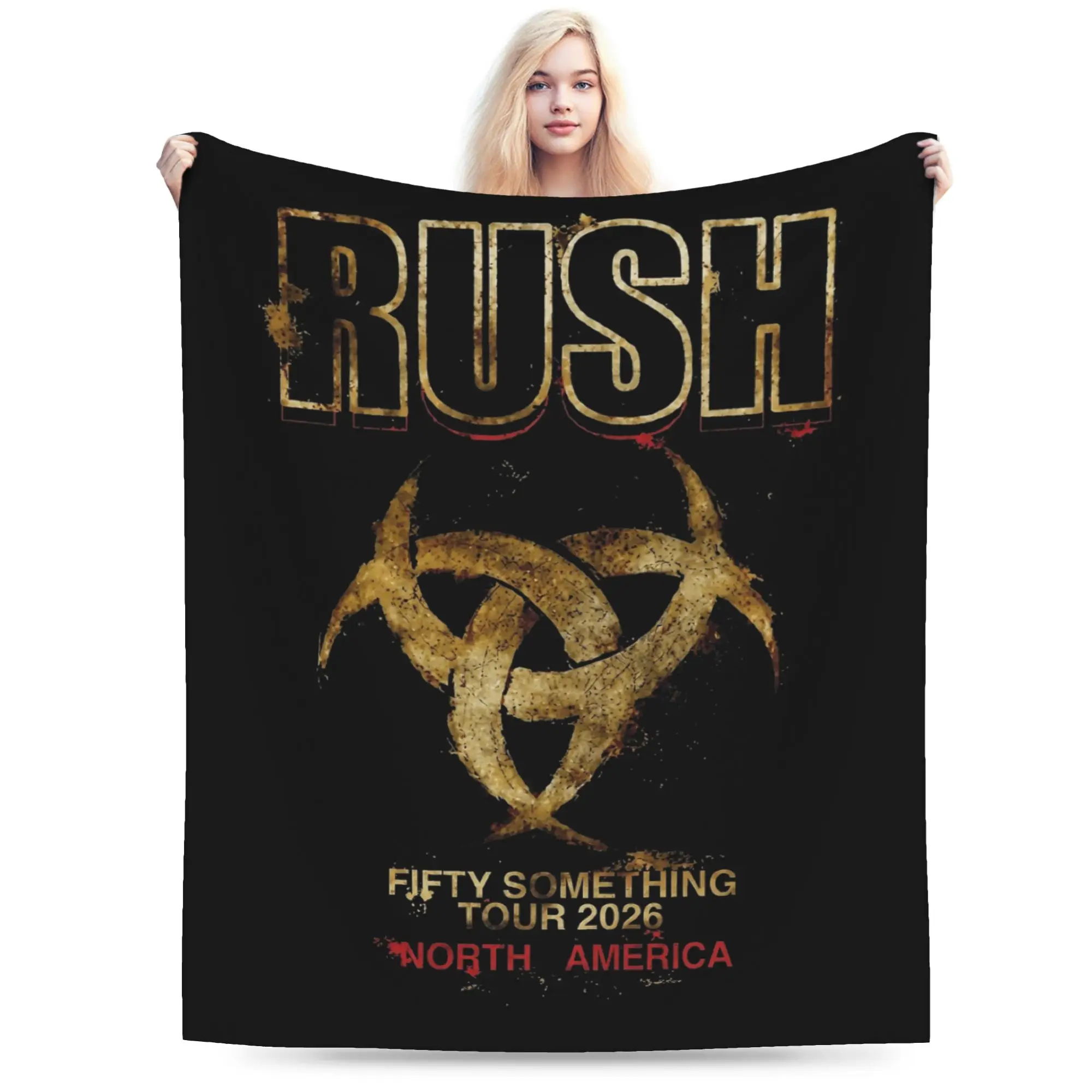 Rush Fifty Something Tour 2026 Blankets Fleece Spring Autumn  Multi-function Soft Throw Blanket for Home Couch Rug Piece