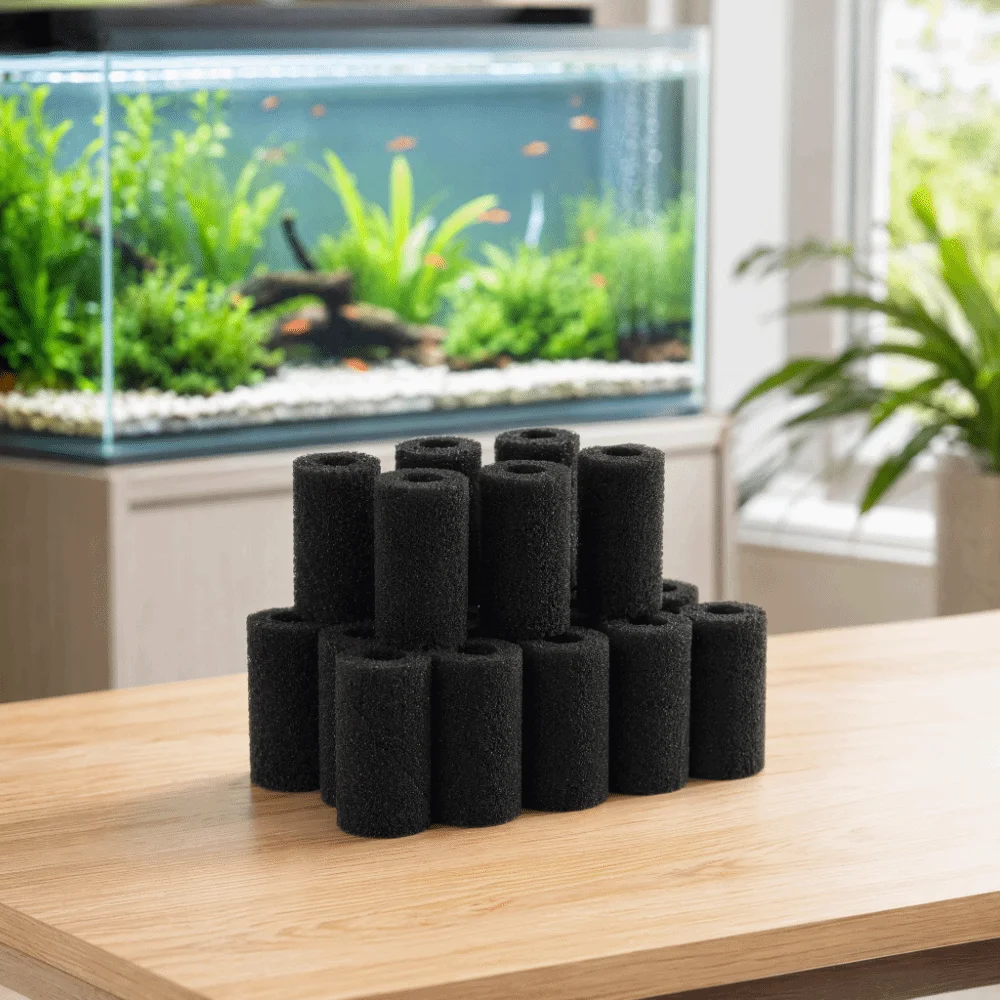 20Pcs Reusable Aquarium Intake Sponge Guard Black Flexible Multi-Hole Sponge Replacement Fitting Washable Barrier Porous Layout