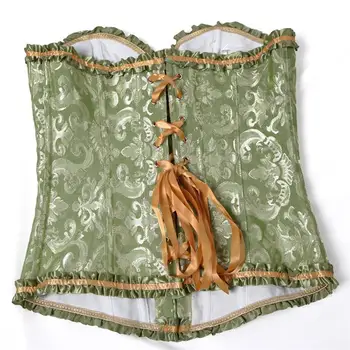 Sapubonva červený korzet Bustier Top Dámské viktoriánské sexy bílá černá zelená vintage květinový overbust Plus Size spodní prádlo korzet 8 nejlepší prodej AliExpress Plus - №8