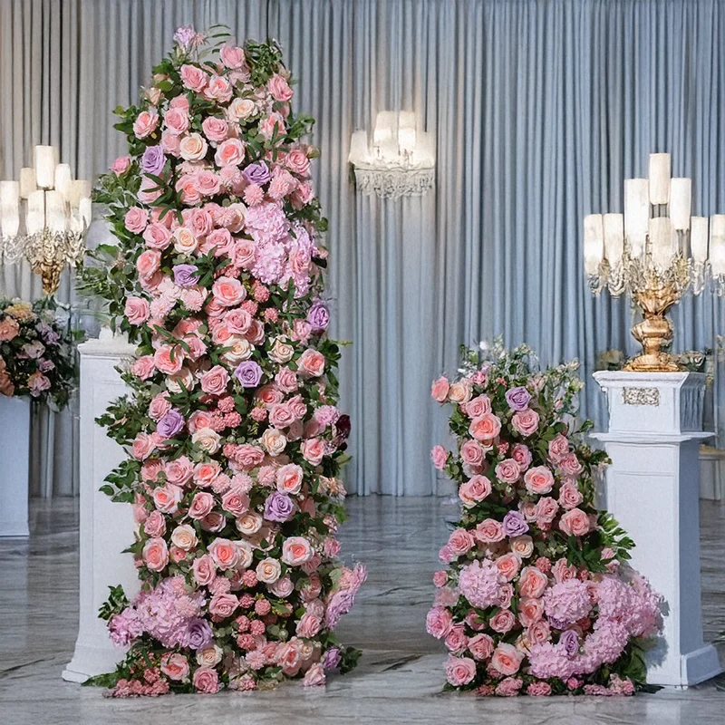 

2 м фиолетовая искусственная гортензия, башня для торта, украшение для сцены, свадебное предложение, украшение для церемонии, розовое искусство