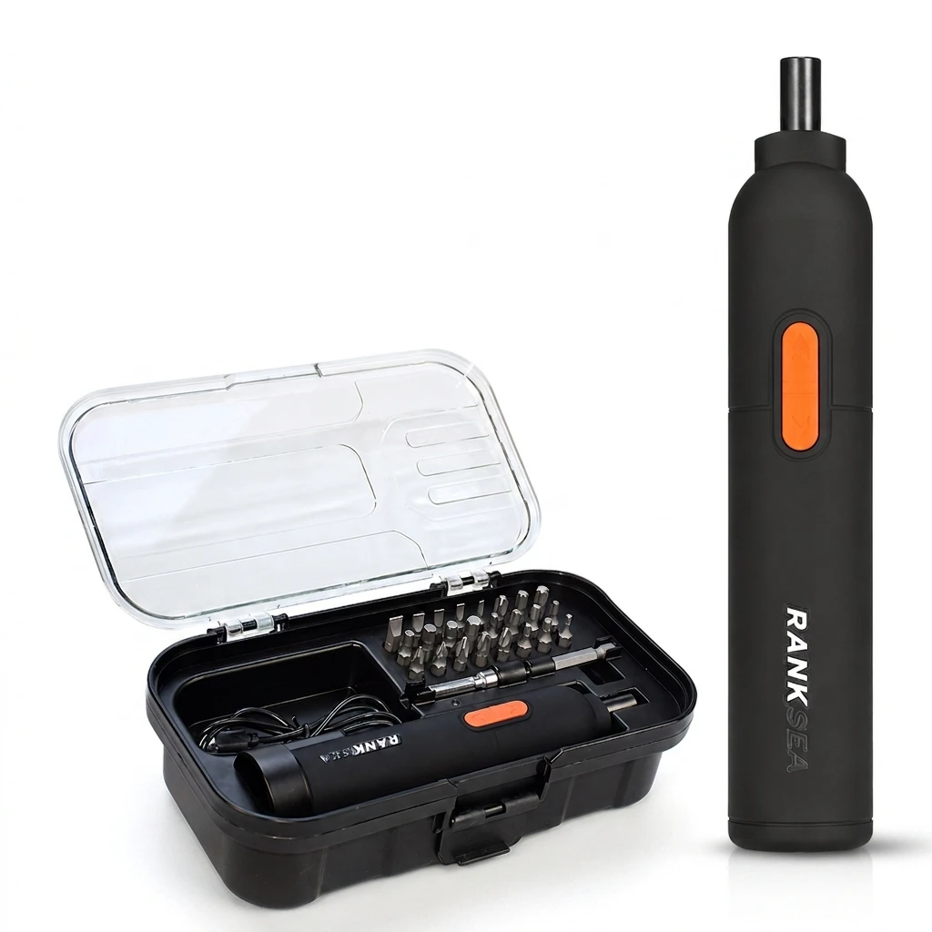 Cordless Electric Screwdriver Set, 3N.m Torque 900mAh Battery, Forward/Reverse Button Switch for PC Repair, Furniture & Bicycle