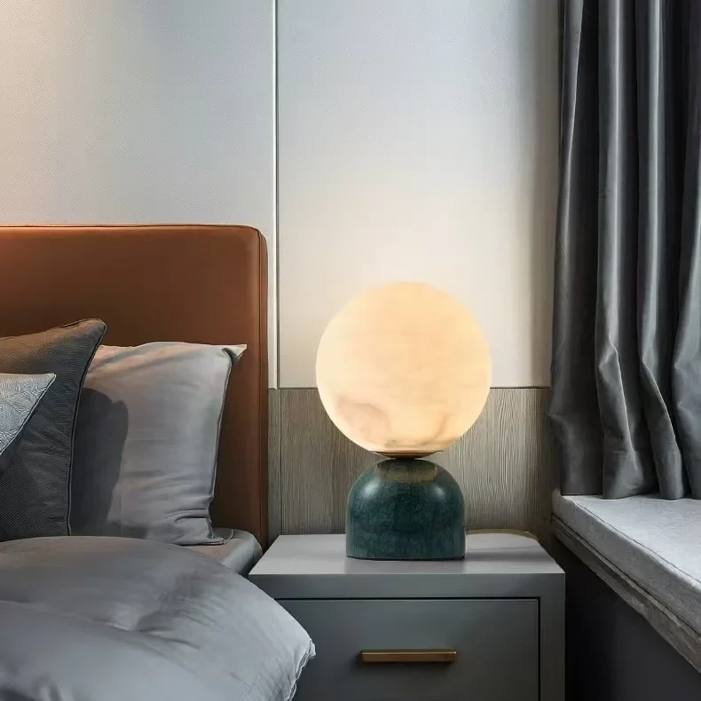 Rechargeable marble desk lamp simple modern medieval style living room bedroom book