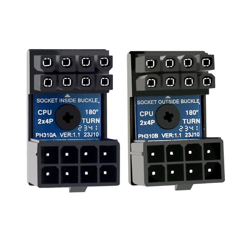 Angitu 4.2mm 6Pin 8Pin PCI-E/GPU 8Pin CPU Adapter 180degree Extension Connector With Cap