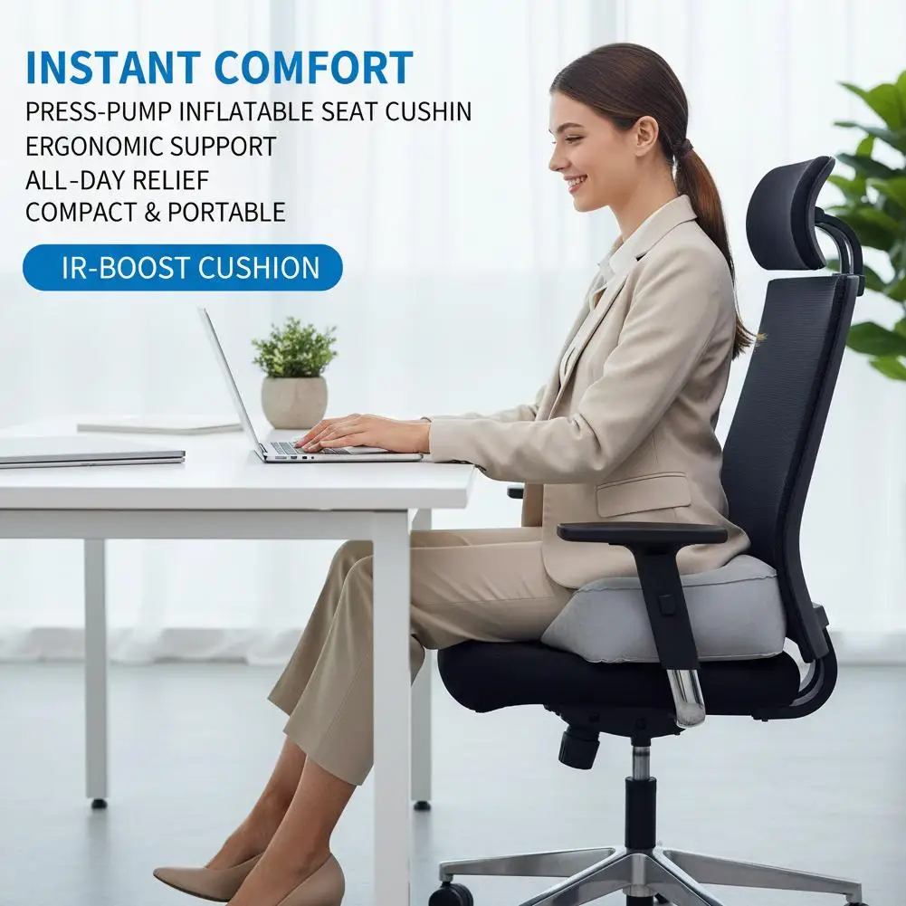 Inflatable Footrest Pad Soft Footrest Pillow PVC Inflatable Foot Rest Pillow Cushion Air Travel Office Home Leg Up Relaxing Feet image 4