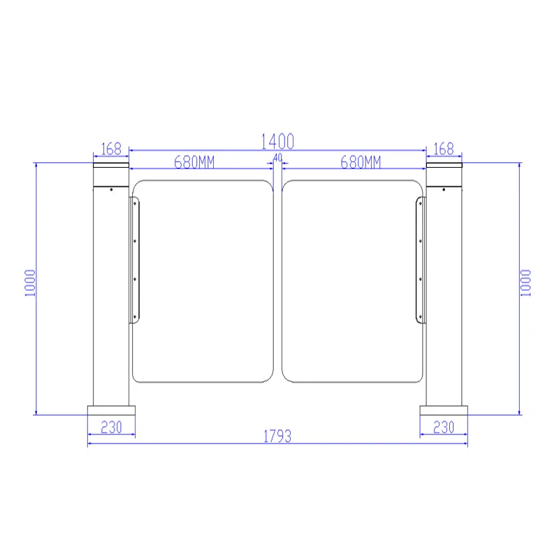 Security System Self Closing Cylinder Swing Turnstile Speed Gate for wheel-chair trolley large baggage access