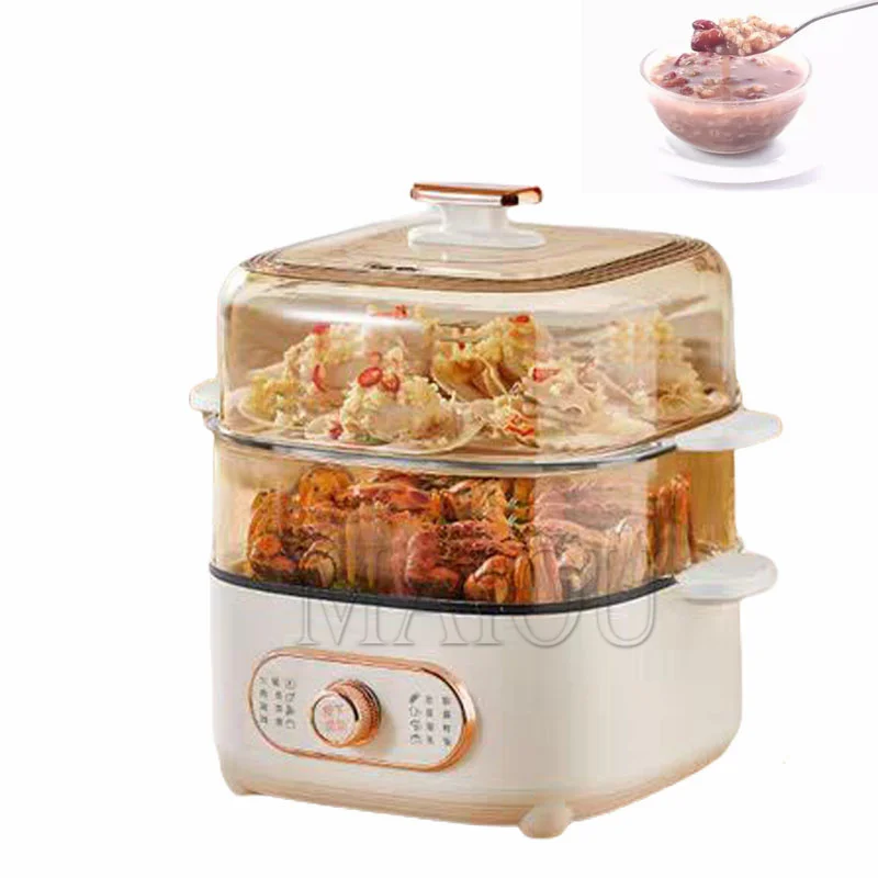 Electric Steamer Two Layers 10.5L Large Capacity Restaurant Kitchen Bun Vegetable Breakfast Steam Cooker Kitchenware Tools