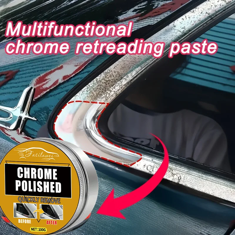 100Grams of Chrome Restoration Paste for Updating Vehicle Electroplating Decorations, Polishing And Repairing Aluminum Wheels An