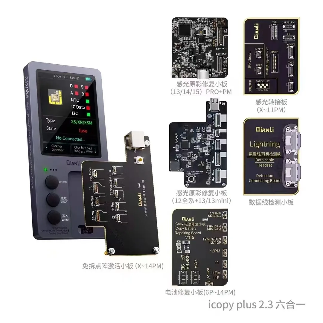 Qianli Icopy Plus V2.3 Programmer Tester For IPP-14PM Battery/X-14PM Face ID/7-15PM True Tone/Lightning Data Testing Repair Tool