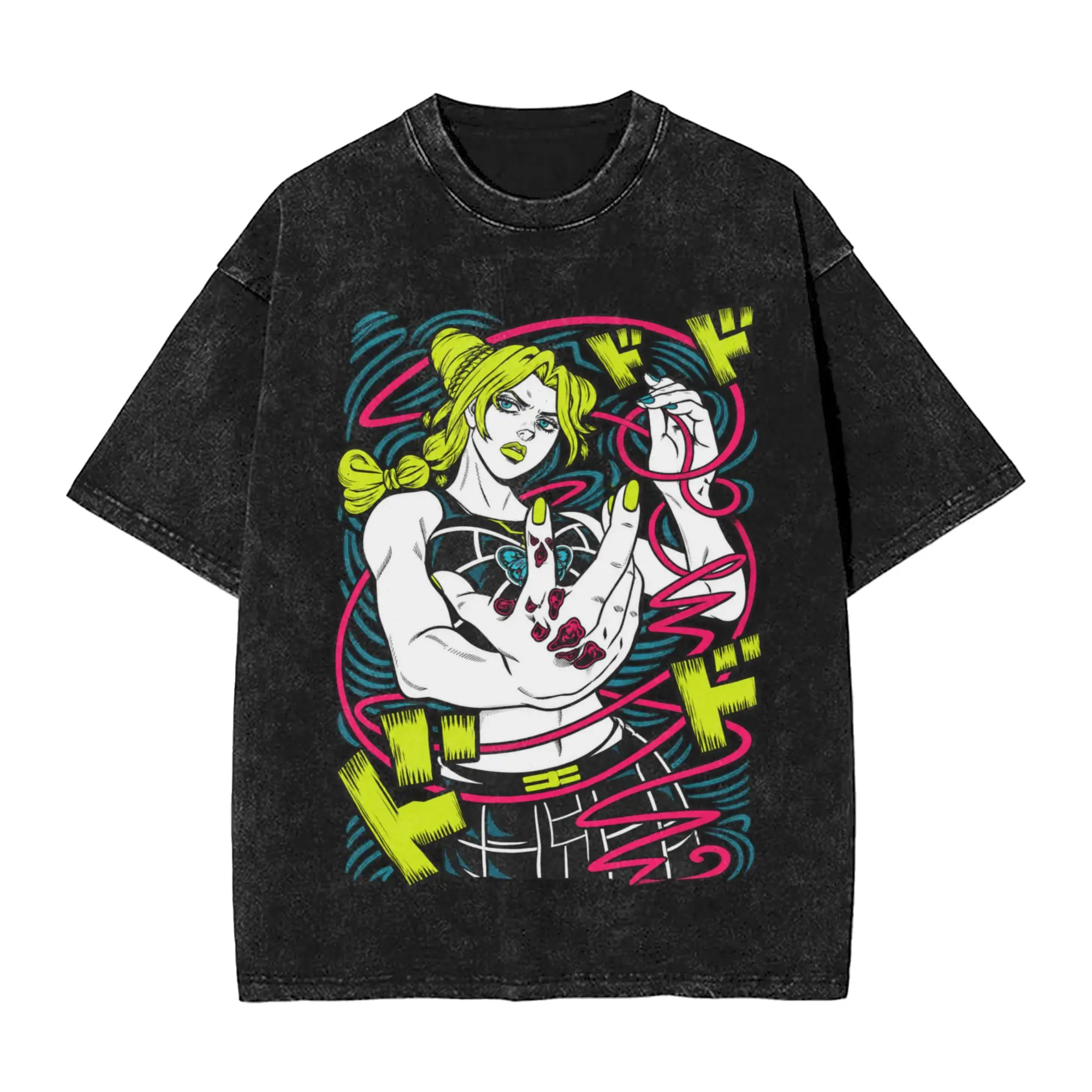 Jojo's Bizarre Adventure Jolyne Cujoh Stone T-Shirt  Hip Hop T Shirts Short-Sleeve Streetwear Tops Summer Cotton Tees