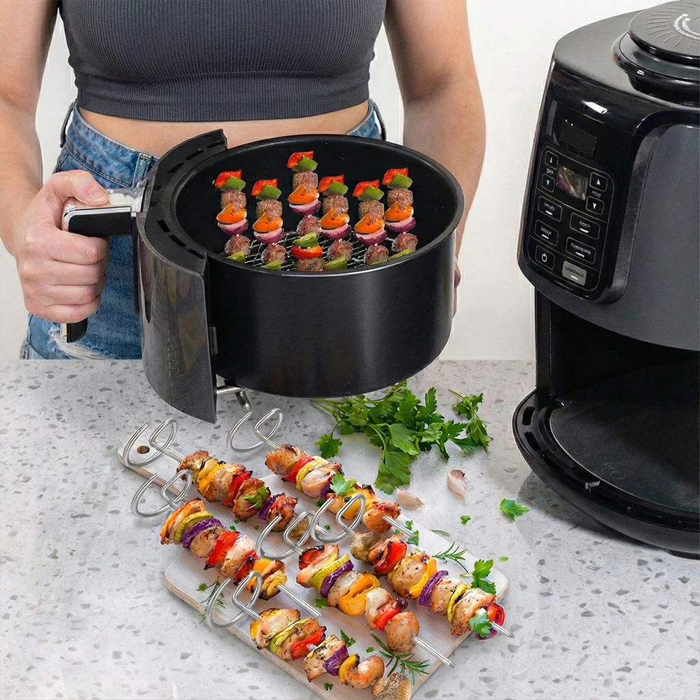 Air Fryer Oven Vertical Grill Skewer Grill Universal Accessories Food Grade 304 Stainless Steel Special Baking Needle 10pcs