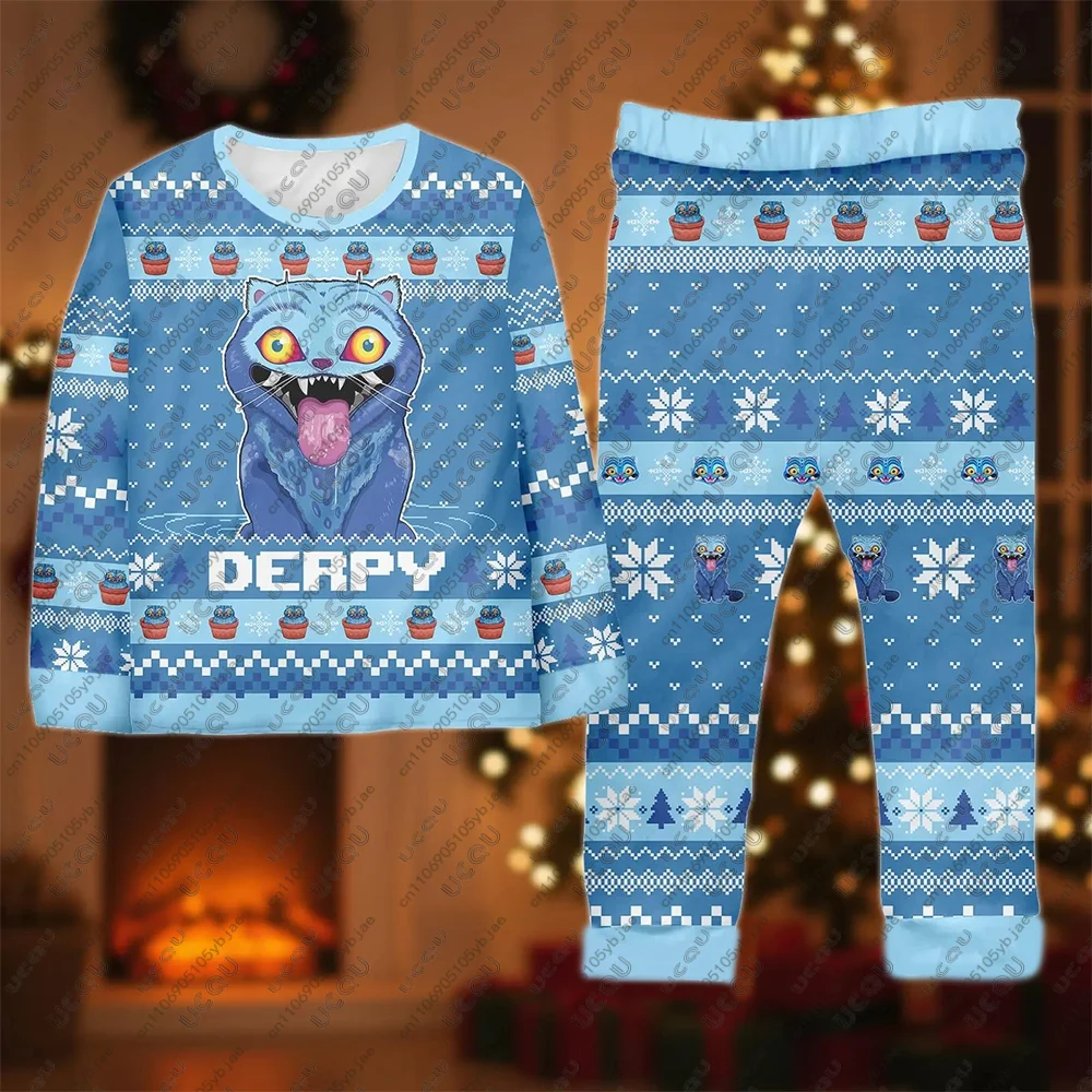 الشتاء Y2k الكبار طفل فتاة أعلى ديربي النمر الأسرة منامة مجموعة هدية عارضة بانت Kpop شيطان الصيادين تي شيرت المحملة عيد الميلاد ملابس خاصة #5