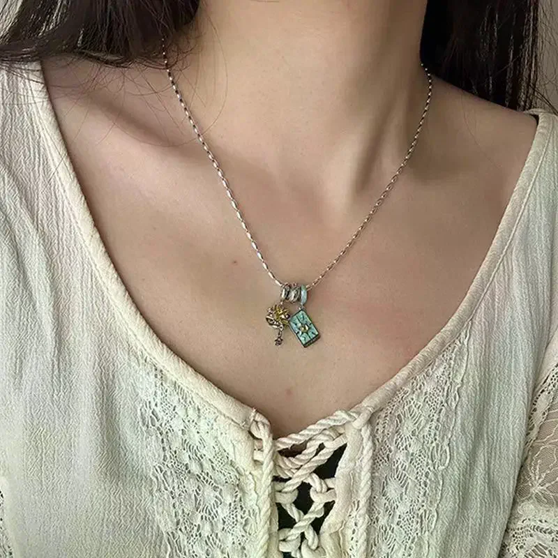 Retro Tarot Card Magic Witch Divination Tarot Star Bracelet Necklace For Women Vintage Advanced Bead Charms Jewelry Accessories