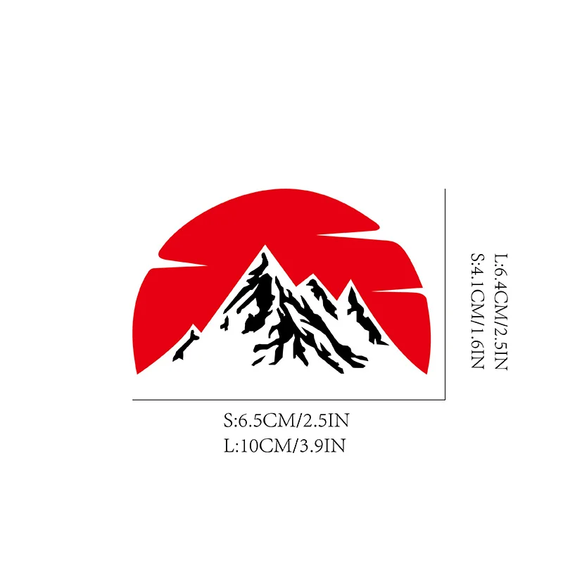 Red Sun Mountain Car Stickers Waterproof for Body Windshield Window Trunk Vinyl Refit Decals Durable Decoration Auto Accessories