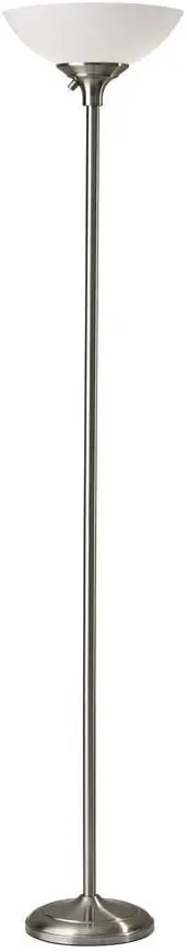 7506-22 Glenn 300 Watt Floor Lamp, Brushed Steel