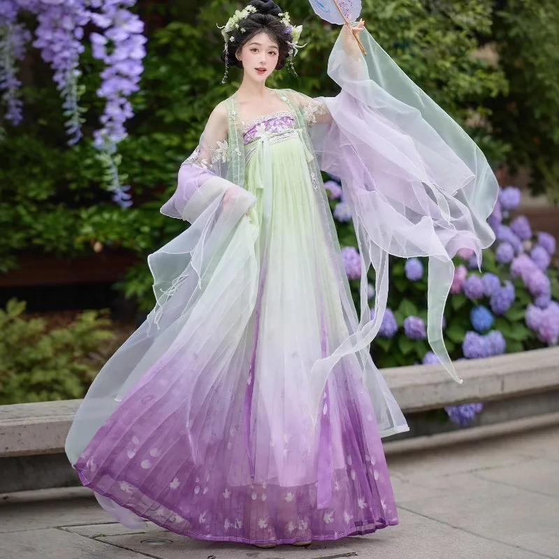 Hanfu women's 2026 new summer Tang Dynasty Chinese style chest-length skirt embroidery improvement daily wear ancient clothing