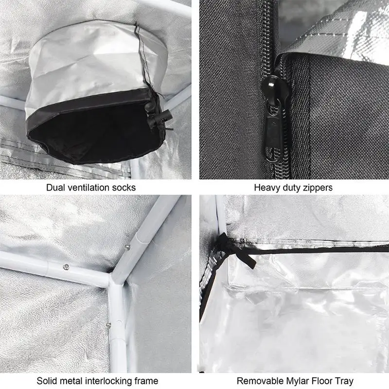 

Indoor Plant Growing Tent 600D Oxford Cloth Waterproof Metal Frame Greenhouse Plant Growth Room for Indoor Gardening