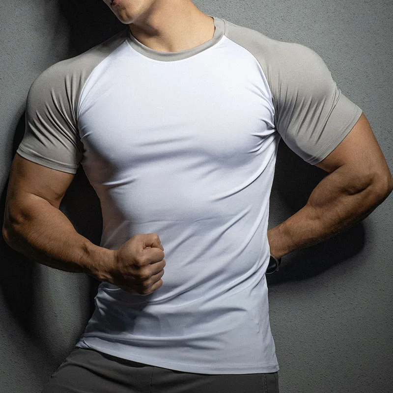 2024 New High Quality Men Summer Short Sleeve Fitness T Shirt Running Sport Gym  T Shirt Workout Casual Tee Tops Men\'s Clothing