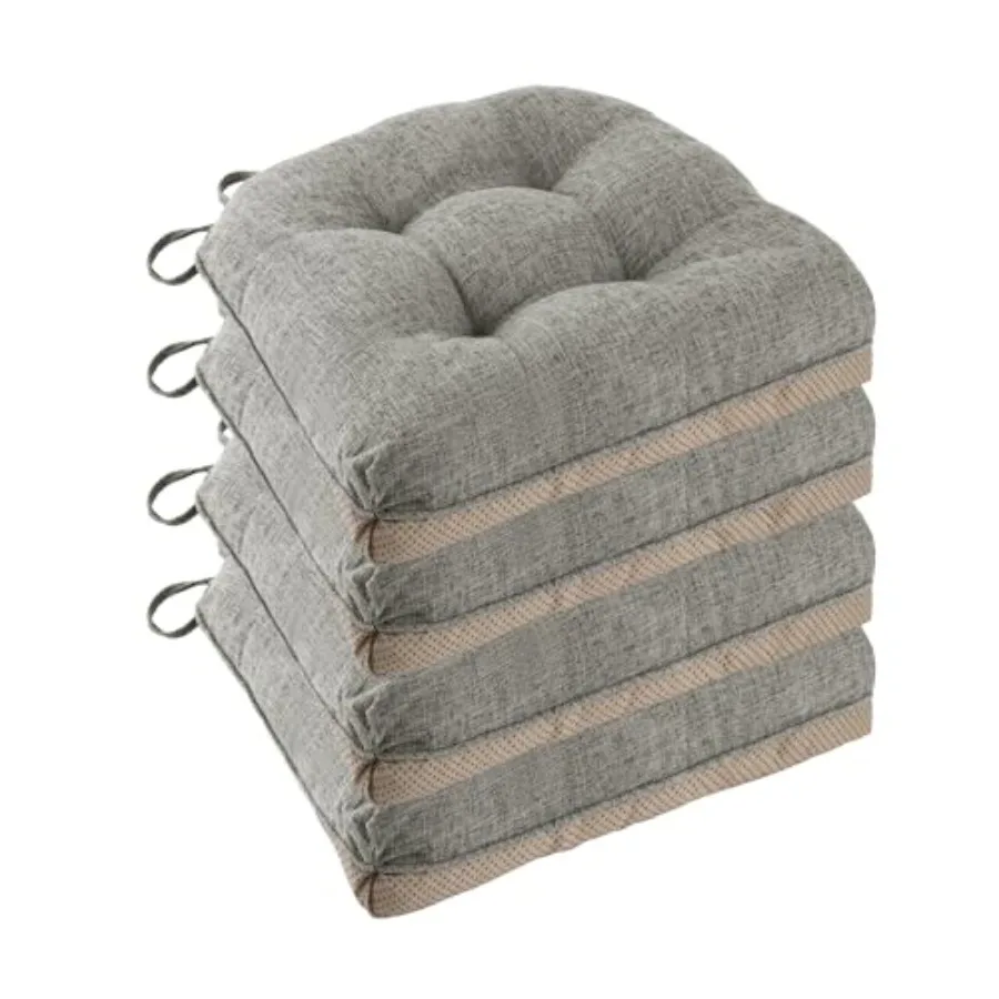 

Non Slip Chair Cushions for Dining Chairs Set of 4 Kitchen Chair Cushions 18"x18"x3" Turfted Chair Pads Comfortable and Soft Se