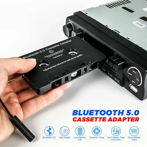 Imagen 2 del producto Altavoz de coche Bluetooth 5,0 receptor de casete inalámbrico, convertidor universal MP3/SBC/estéreo para coche, adaptador auxiliar convertidor de cinta