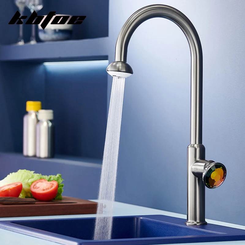 

Pull-Out Kitchen Faucet 360° Rotating Washing 2 Mode Spray Hot/Cold Water Sink Mixer Tap Deck Mounted Crane Stainless Steel