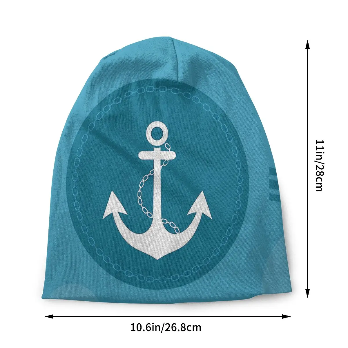 Blue Sea Wave Anchor Unisex Bonnet Thin Cycling Skullies Beanies For Men Women