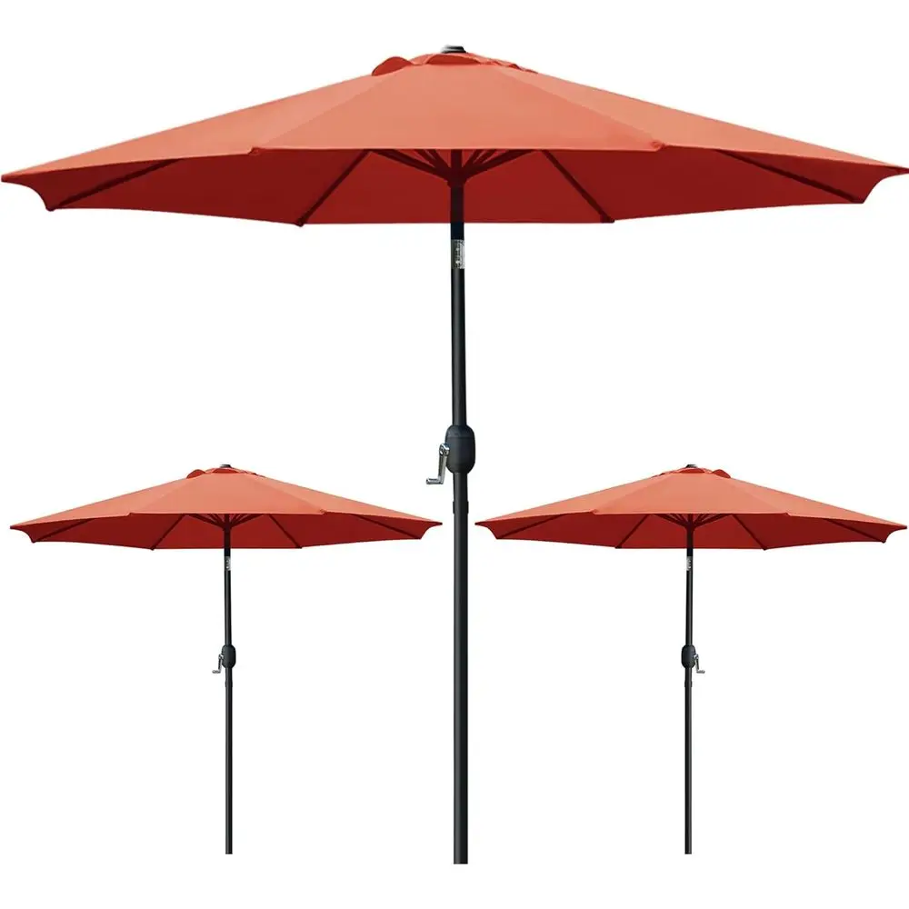 3-Pack 9-Foot Outdoor Patio Umbrella with 8 Ribs, Weather-Resistant for Garden, Backyard, Poolside, Deck
