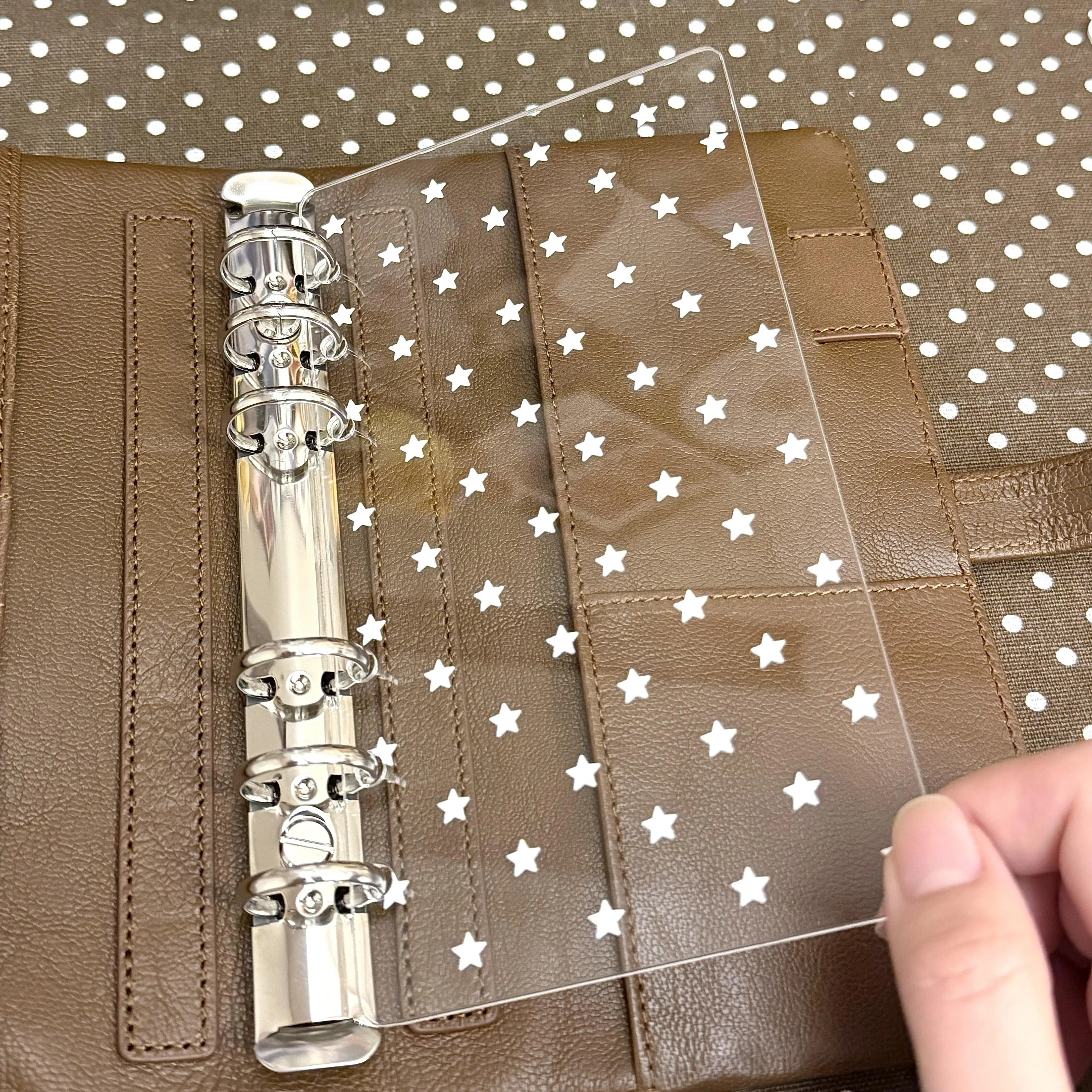 Aesthetic Cute Acrylic Dividers for Planners Polka Dot A6 A7 A5 M5 Journal Tabs Kawaii Stationery for Ring Binder Notebook