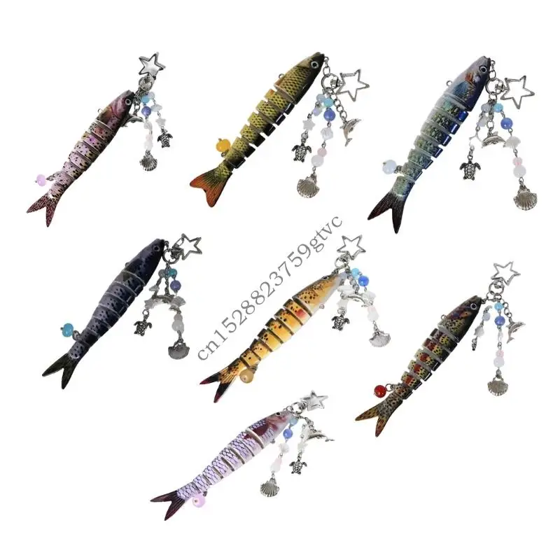 

D0UF Artificial Fish Pendant Plastic Keychain Practical key Holder Fashion Accessory