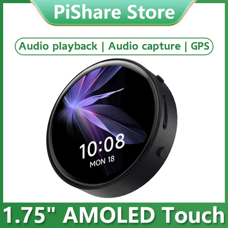 

Плата для разработки Raspberry Pi Pico 2 RP2350 с 1,75-дюймовым AMOLED-дисплеем 466×466, круглым сенсорным экраном 1,75 дюйма, MI8658, 6-осевым GPS