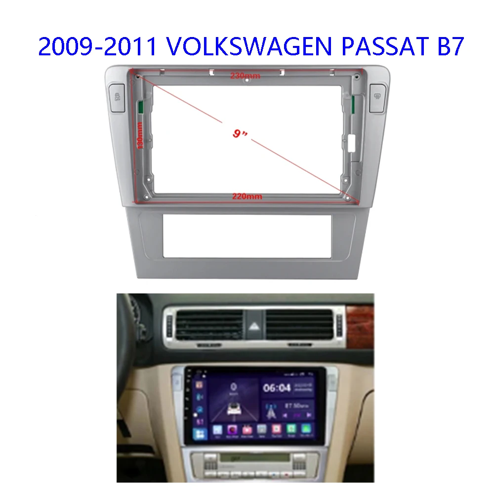 

9INCH Double Din Trim Fascia Frame For Volkswagen Passat B7 Refit Car Android Radio Naviagtion DVD Mounting Dashboard