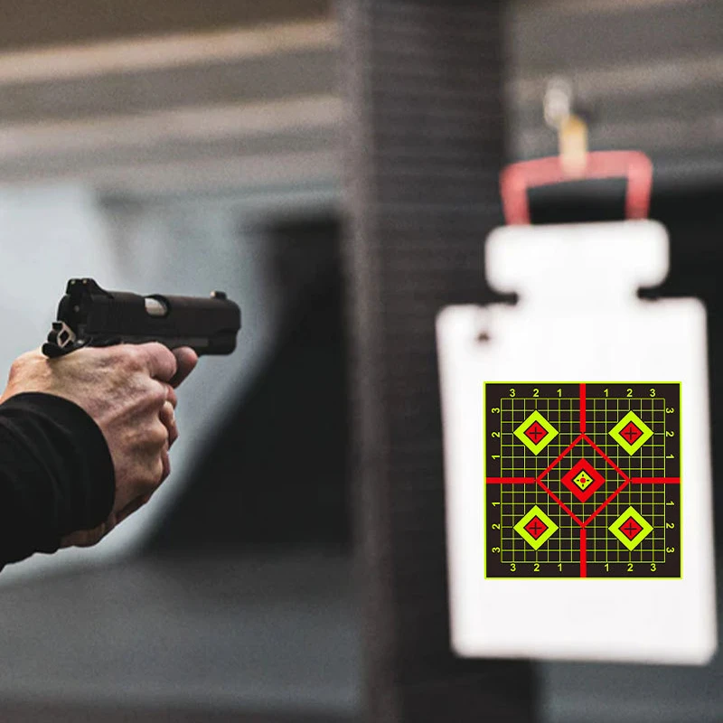 6/12 INCH Fluorescent Target Paper Gun Shooting Target Shooting Stickers Practice Reactive Sputtering Shooting Rifle Stickers