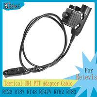 RISENKE-Tactical PTT Adapter Cable, for Retevis RT29, RT87, RT48, RT47V, RT82, RT83, Motorola GP328Plus, E980, M6